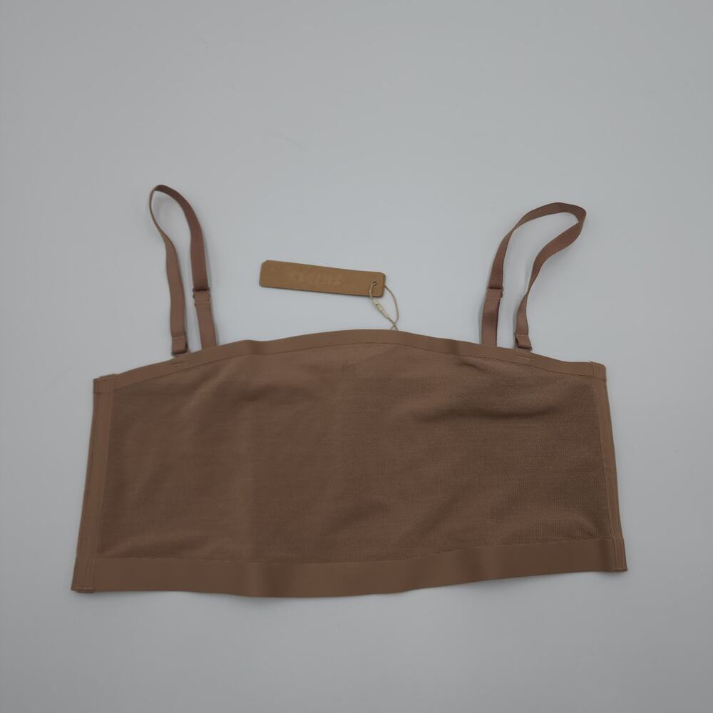 Skims Powermesh Bandeau Bralette In Sienna Size Large